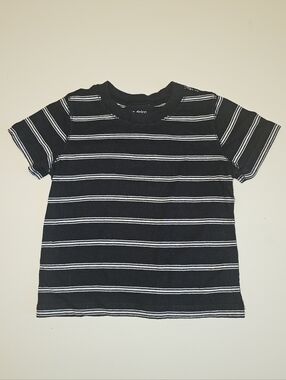 EUC | 2T | Okie Dokie Black White Striped Short Sleeve T-Shirt